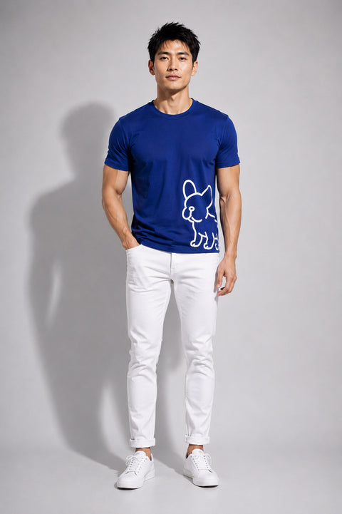 Big Frenchie Round Neck Tee