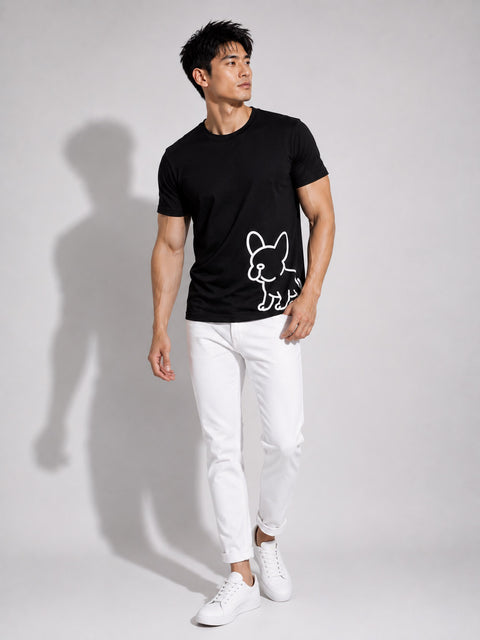 Big Frenchie Round Neck Tee