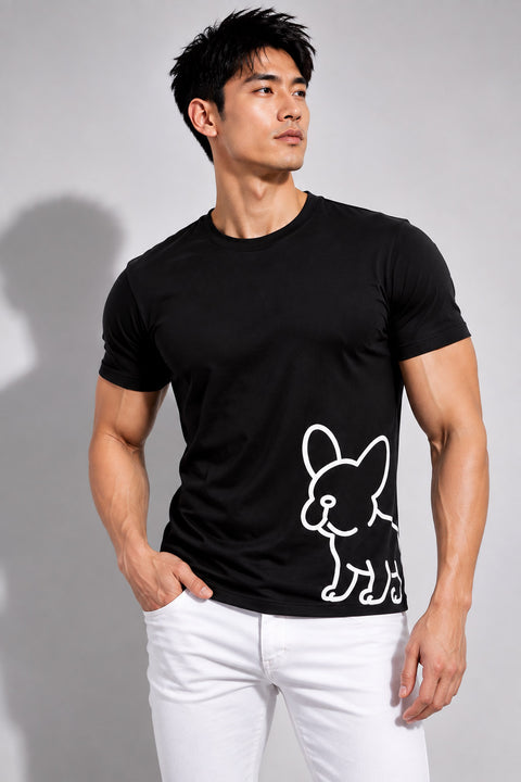 Big Frenchie Round Neck Tee